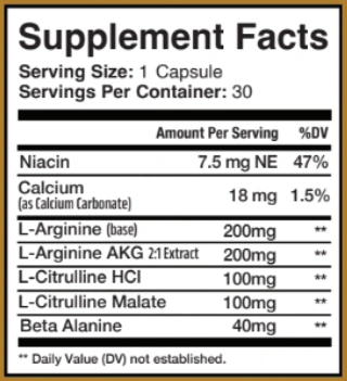 MemoHoney Supplement Facts