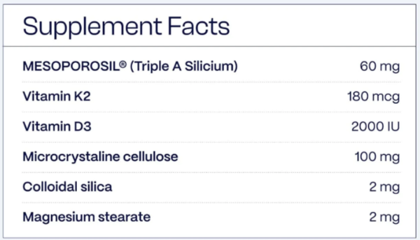 Bones 01 Supplement facts