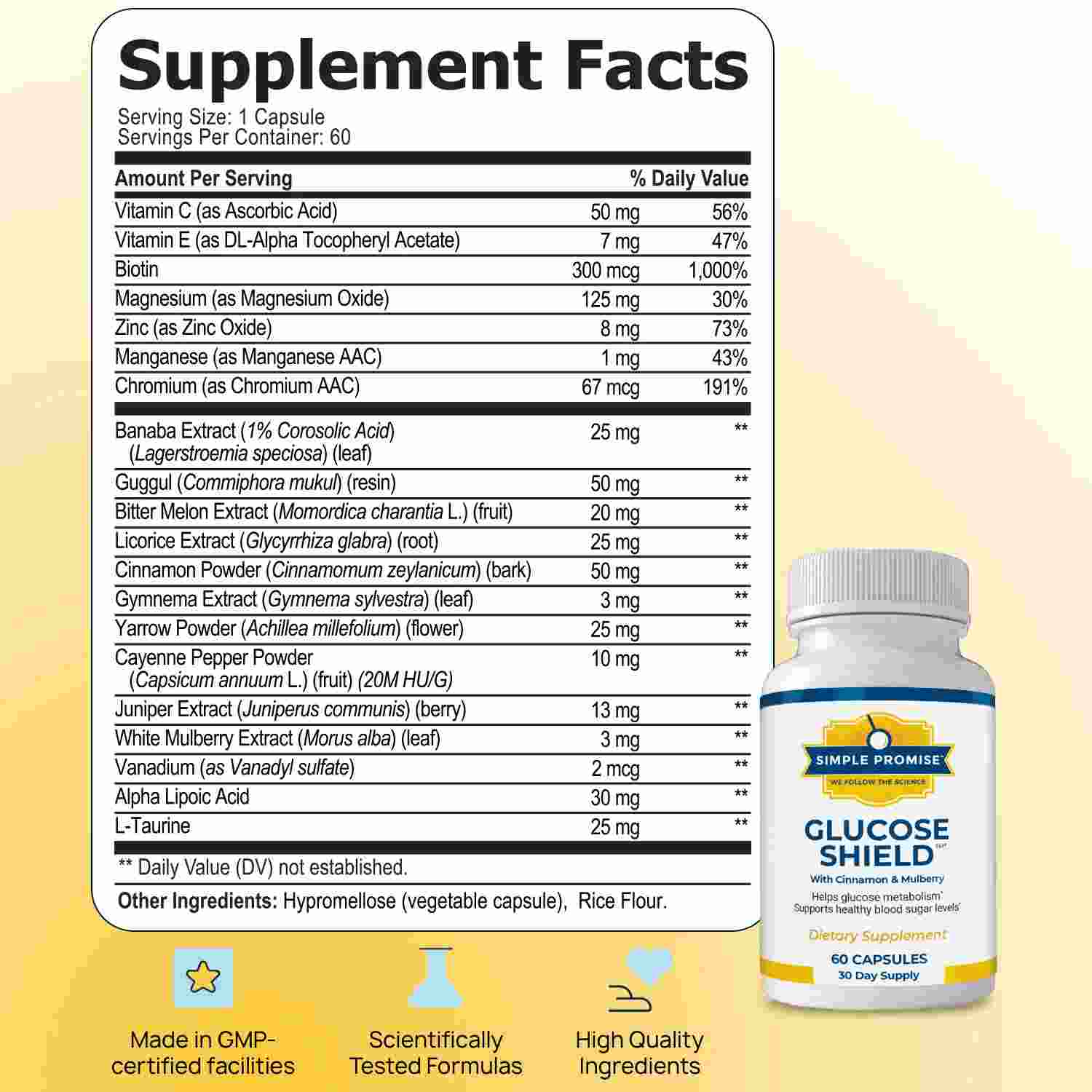 Glucose Shield Supplement Facts