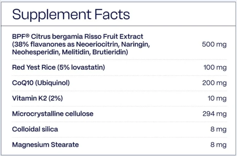 Lipids 01 Supplement Facts