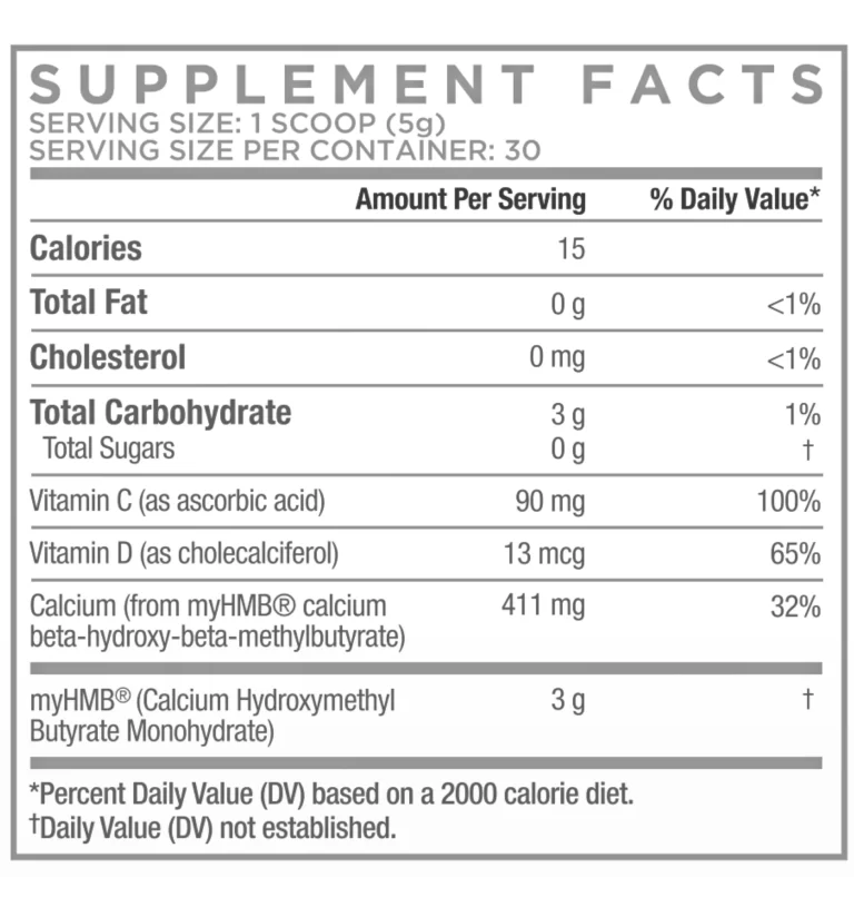 Vital Muscle Boost Supplement facts